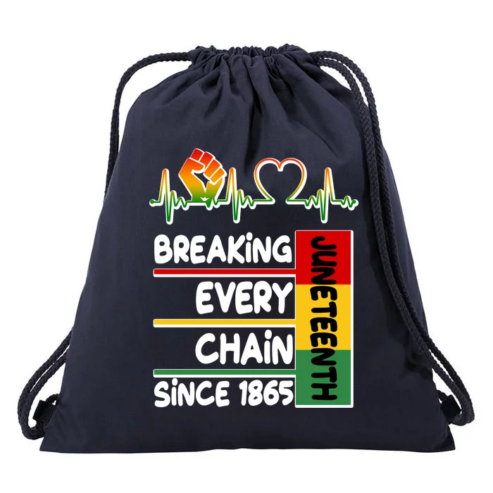 Juneteenth Breaking Every Chain Since 1865 Drawstring Bag