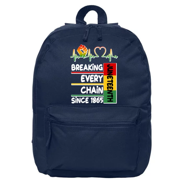 Juneteenth Breaking Every Chain Since 1865 16 in Basic Backpack