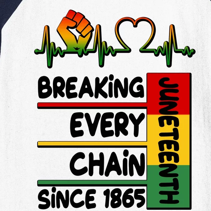 Juneteenth Breaking Every Chain Since 1865 Baseball Sleeve Shirt