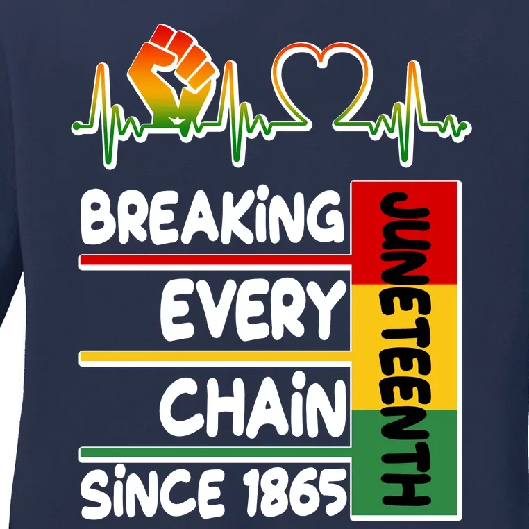 Juneteenth Breaking Every Chain Since 1865 Ladies Long Sleeve Shirt