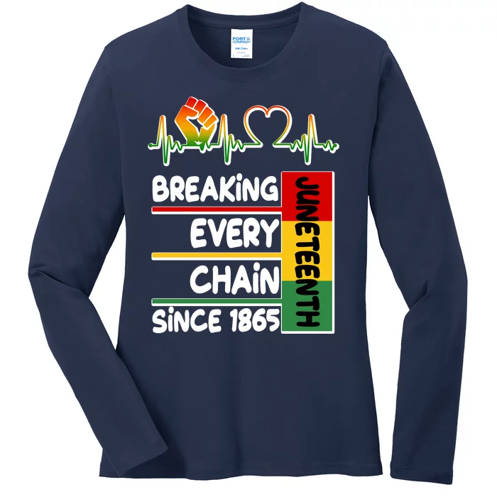 Juneteenth Breaking Every Chain Since 1865 Ladies Long Sleeve Shirt