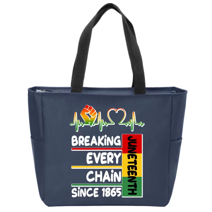 Juneteenth Breaking Every Chain Since 1865 Zip Tote Bag