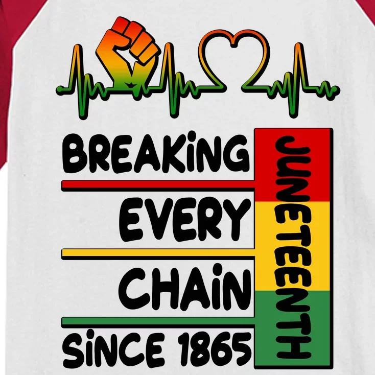 Juneteenth Breaking Every Chain Since 1865 Kids Colorblock Raglan Jersey