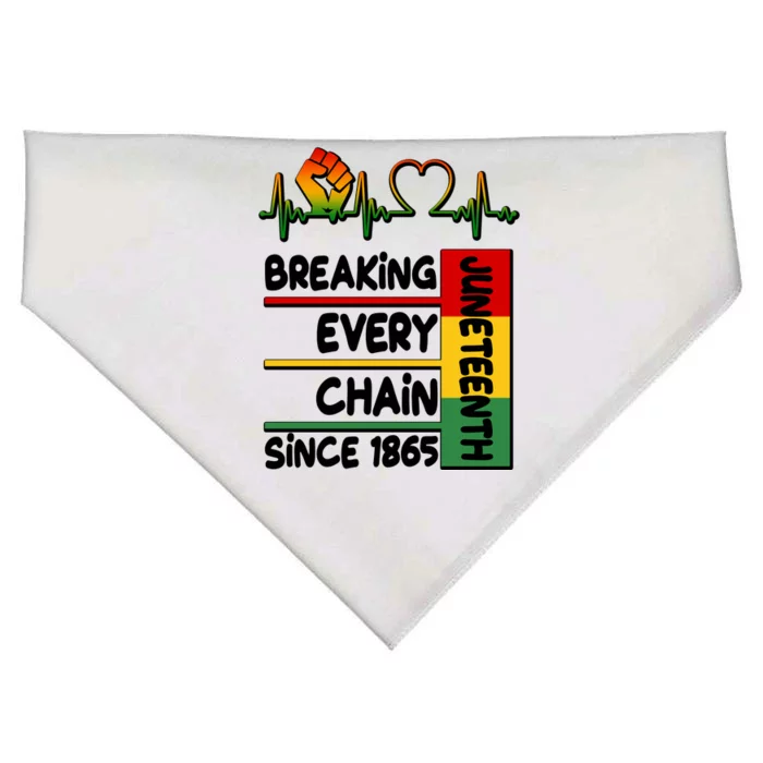 Juneteenth Breaking Every Chain Since 1865 USA-Made Doggie Bandana