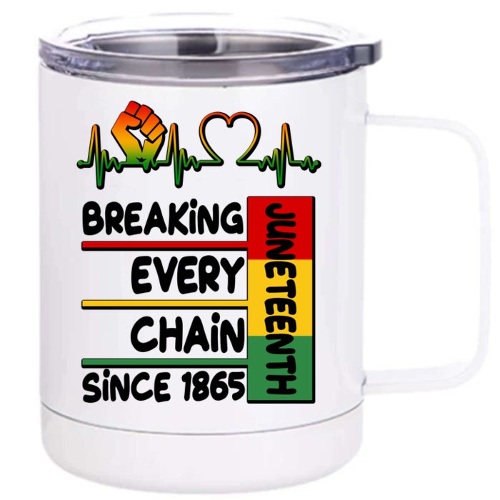 Juneteenth Breaking Every Chain Since 1865 Front & Back 12oz Stainless Steel Tumbler Cup