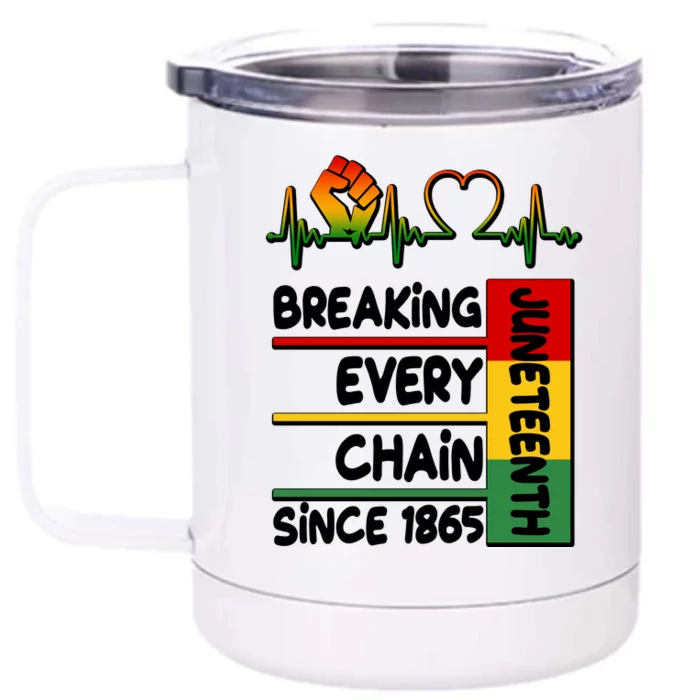 Juneteenth Breaking Every Chain Since 1865 Front & Back 12oz Stainless Steel Tumbler Cup