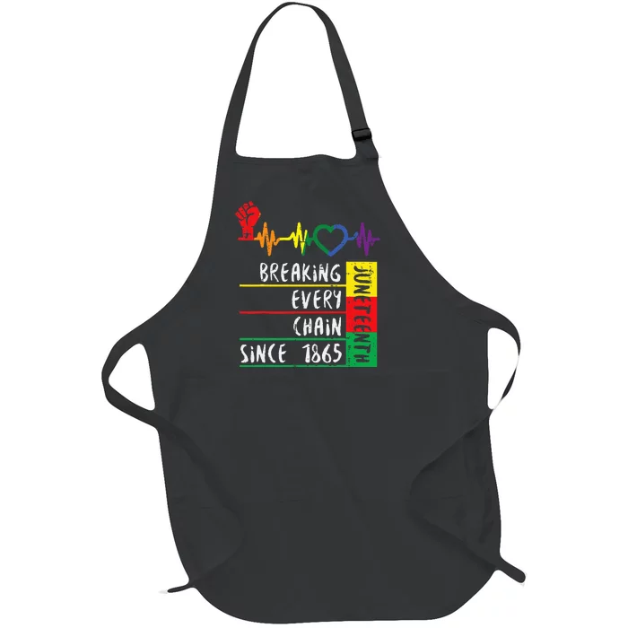 Juneteenth Breaking Every Chain Since 1865 Full-Length Apron With Pocket