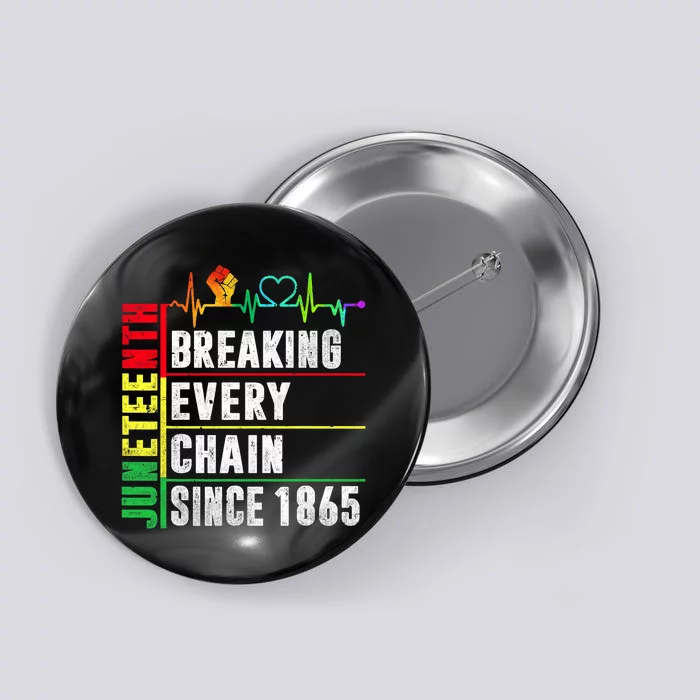 Juneteenth Breaking Every Chain Since 1865 Button