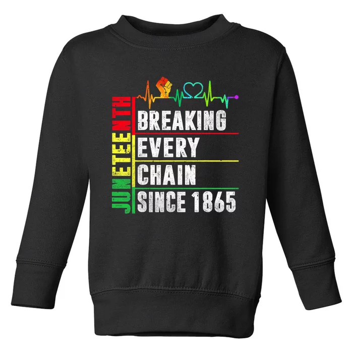 Juneteenth Breaking Every Chain Since 1865 Toddler Sweatshirt