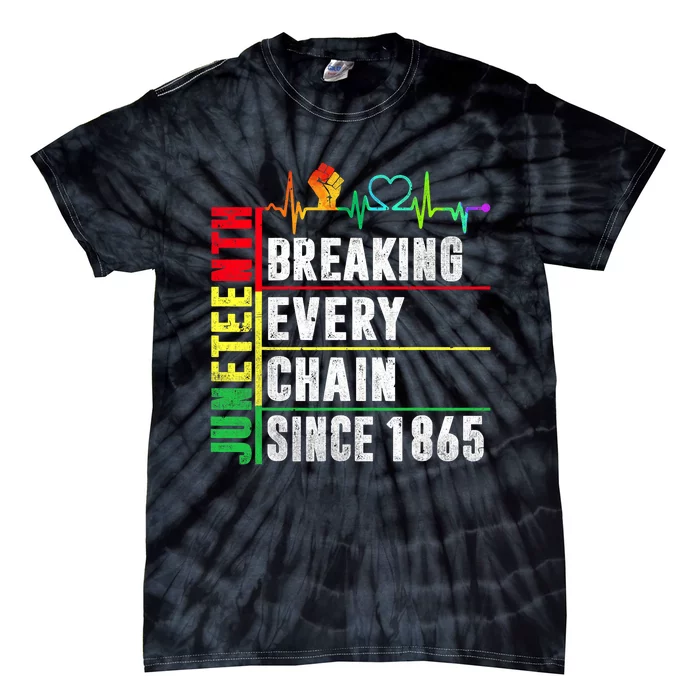 Juneteenth Breaking Every Chain Since 1865 Tie-Dye T-Shirt