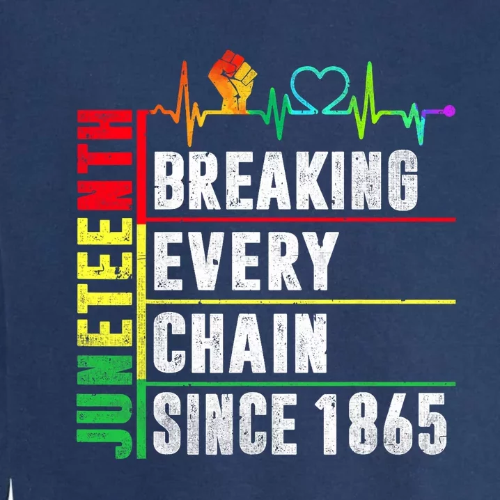 Juneteenth Breaking Every Chain Since 1865 Garment-Dyed Sweatshirt