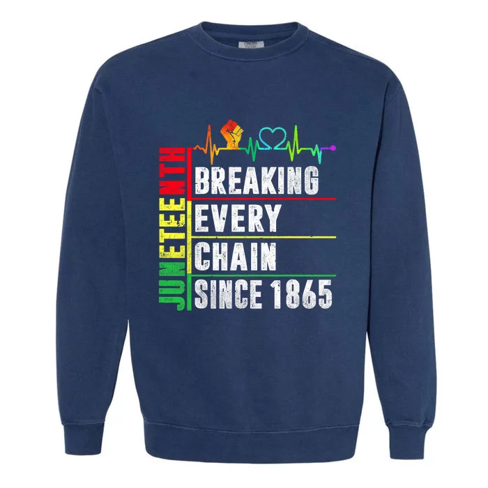 Juneteenth Breaking Every Chain Since 1865 Garment-Dyed Sweatshirt