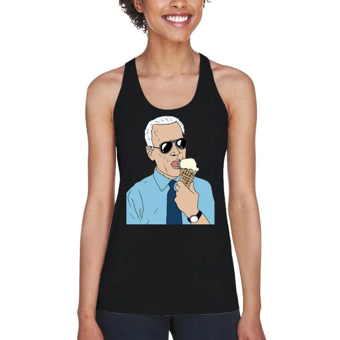 Joe Biden Eating Ice Cream Women's Racerback Tank