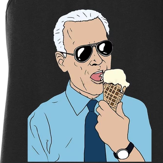 Joe Biden Eating Ice Cream Women's Racerback Tank