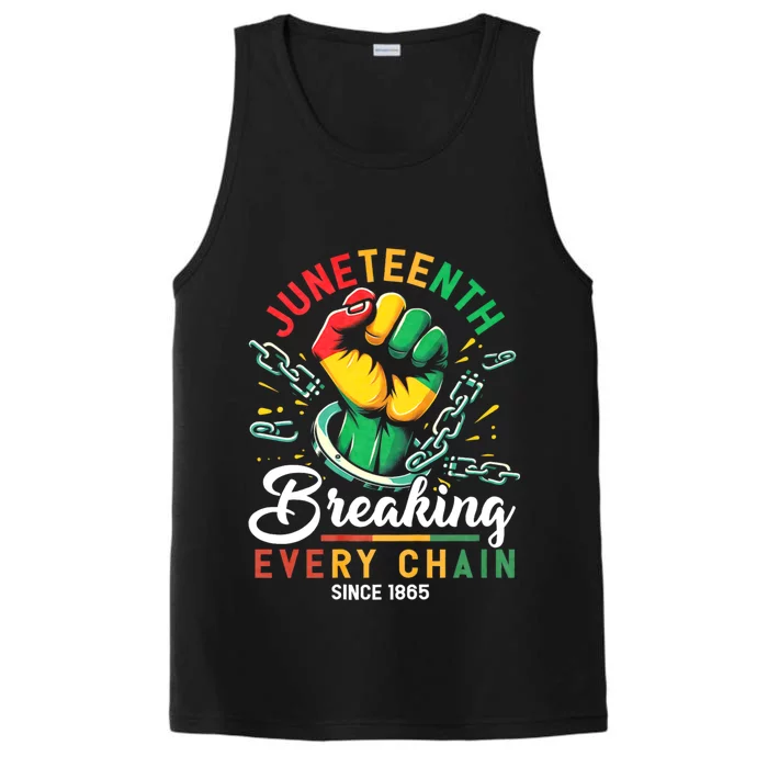 Juneteenth Breaking Every Chain Since 1865 African American Freedom Performance Tank