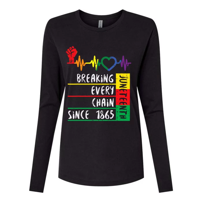 Juneteenth Breaking Every Chain Since 1865 Womens Cotton Relaxed Long Sleeve T-Shirt