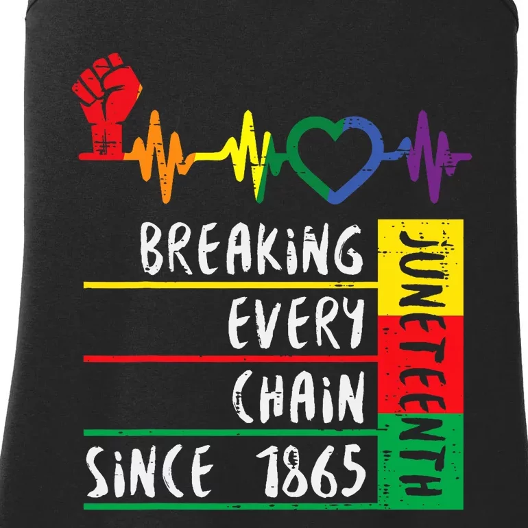 Juneteenth Breaking Every Chain Since 1865 Ladies Essential Tank