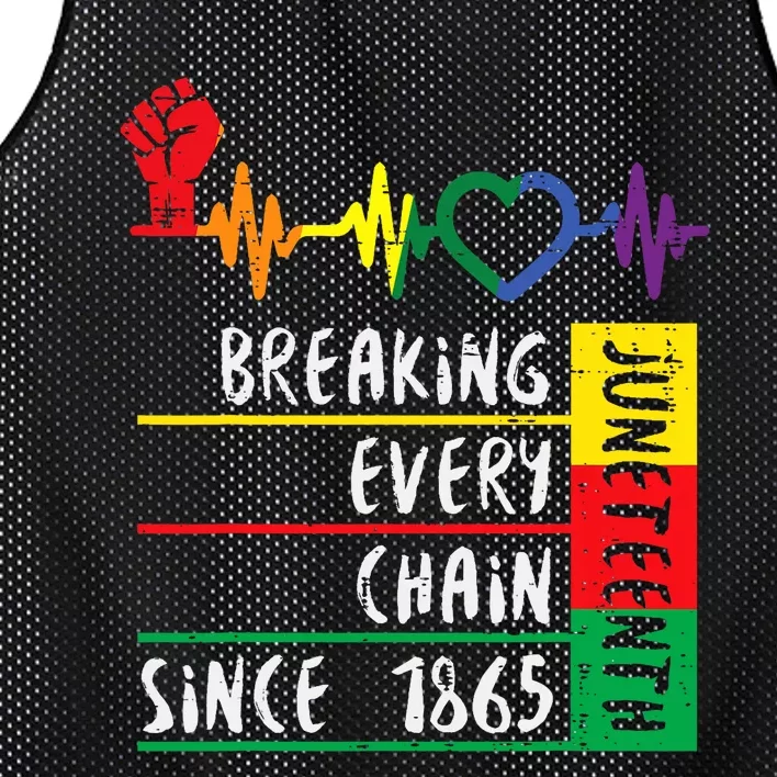 Juneteenth Breaking Every Chain Since 1865 Mesh Reversible Basketball Jersey Tank