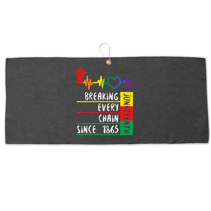 Juneteenth Breaking Every Chain Since 1865 Large Microfiber Waffle Golf Towel