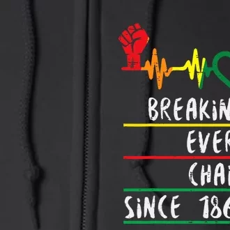 Juneteenth Breaking Every Chain Since 1865 Full Zip Hoodie