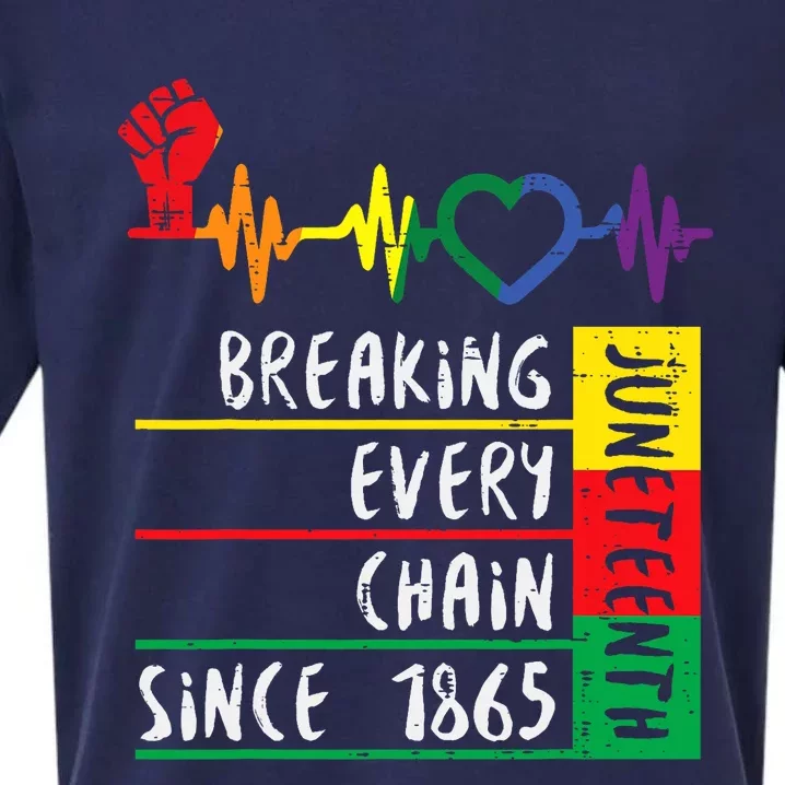 Juneteenth Breaking Every Chain Since 1865 Sueded Cloud Jersey T-Shirt