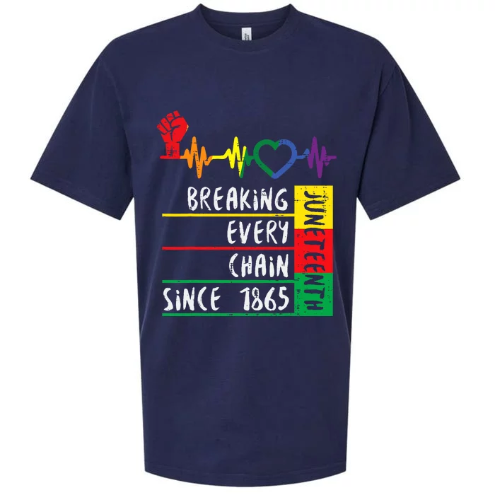 Juneteenth Breaking Every Chain Since 1865 Sueded Cloud Jersey T-Shirt