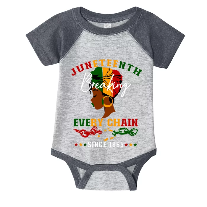 Juneteenth Breaking Every Chain Since 1865 For Women Infant Baby Jersey Bodysuit