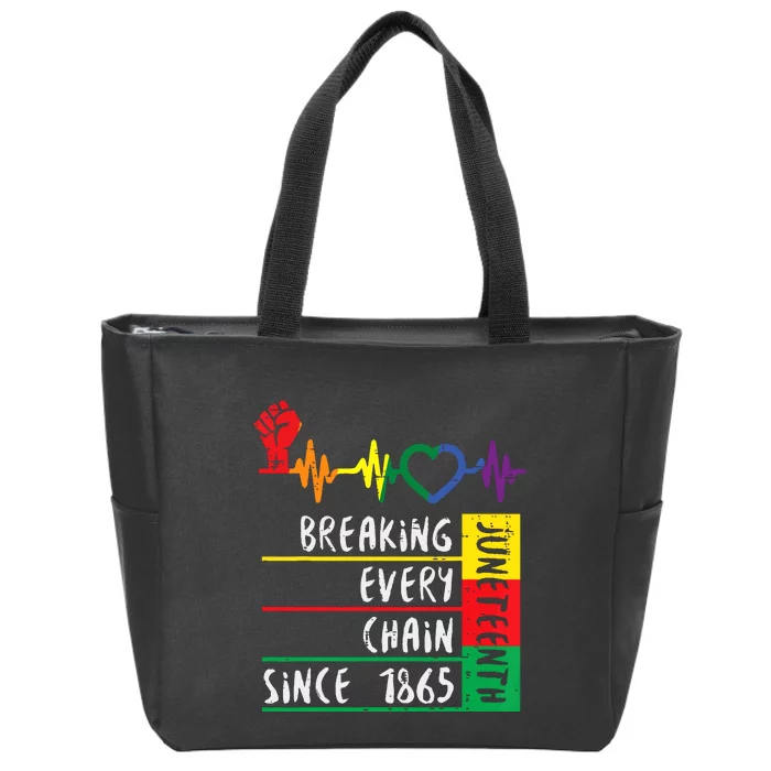 Juneteenth Breaking Every Chain Since 1865 Women Zip Tote Bag