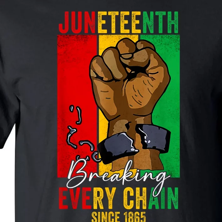 Juneteenth Breaking Every Chain Since 1865 Tall T-Shirt