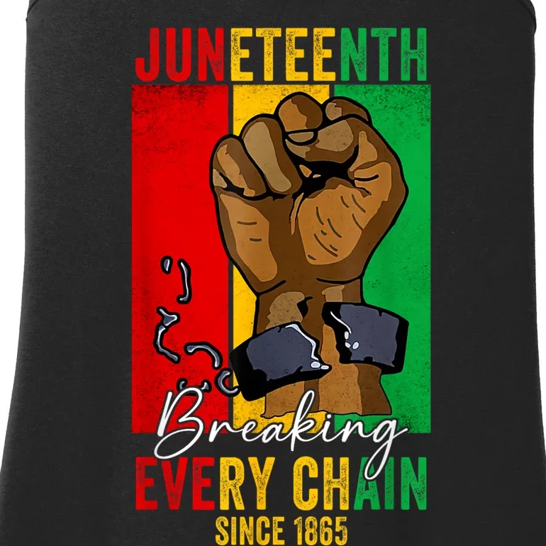 Juneteenth Breaking Every Chain Since 1865 Ladies Essential Tank