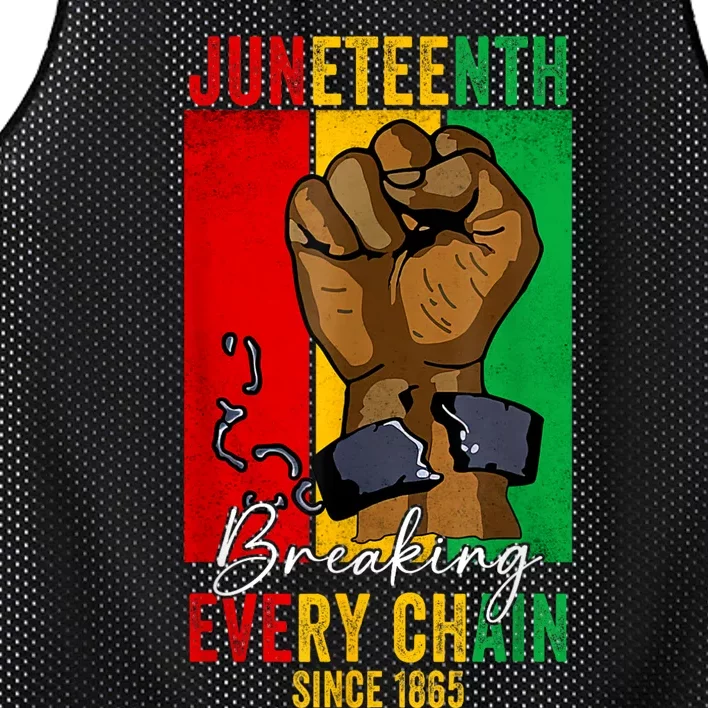 Juneteenth Breaking Every Chain Since 1865 Mesh Reversible Basketball Jersey Tank