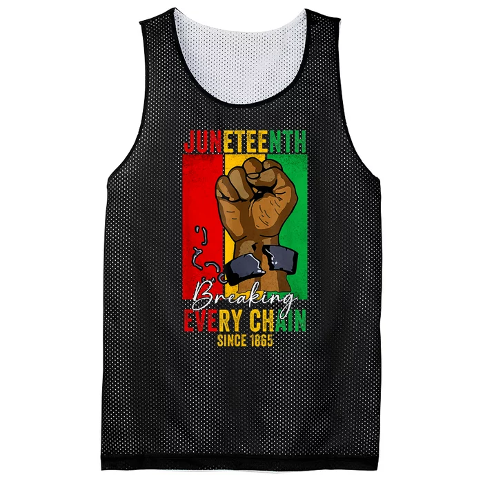 Juneteenth Breaking Every Chain Since 1865 Mesh Reversible Basketball Jersey Tank