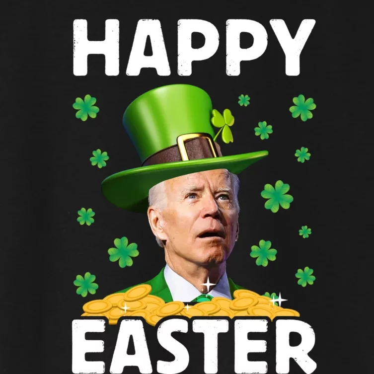 Joe Biden Easter Confused Funny St Patricks Day Women's Crop Top Tee