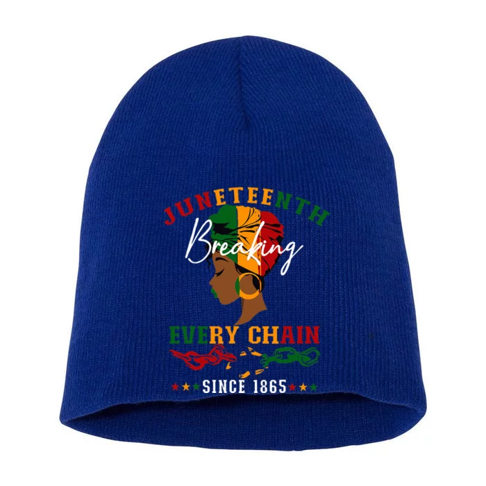 Juneteenth Breaking Every Chain Since 1865 Short Acrylic Beanie