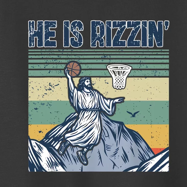 Jesus Basketball Easter Retro Faith Apparel Toddler T-Shirt