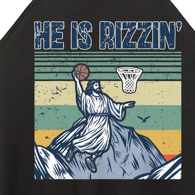 Jesus Basketball Easter Retro Faith Apparel Women’s Perfect Tri Rocker Tank