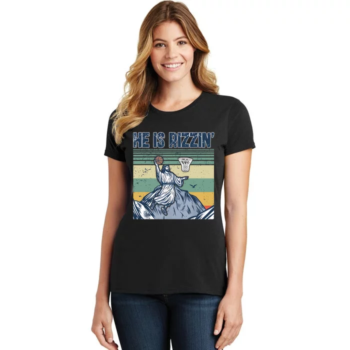 Jesus Basketball Easter Retro Faith Apparel Women's T-Shirt