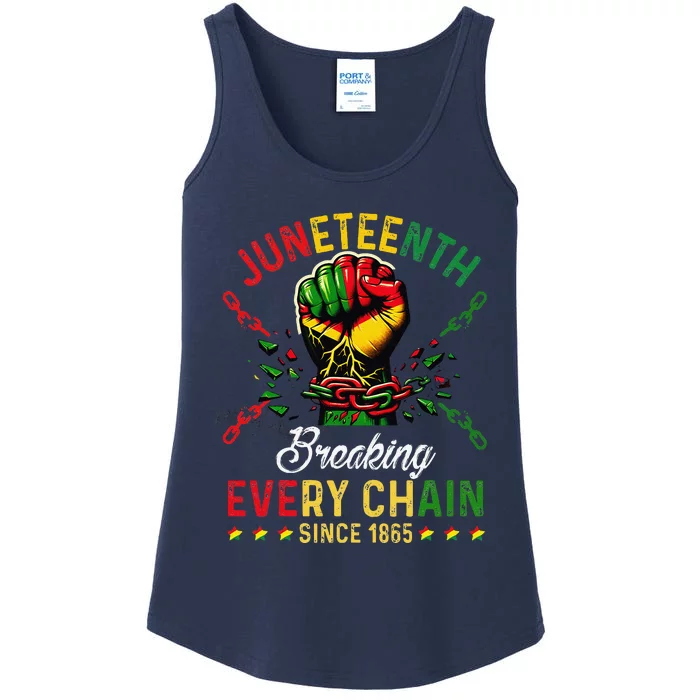 Juneteenth Breaking Every Chain Since 1865 Ladies Essential Tank