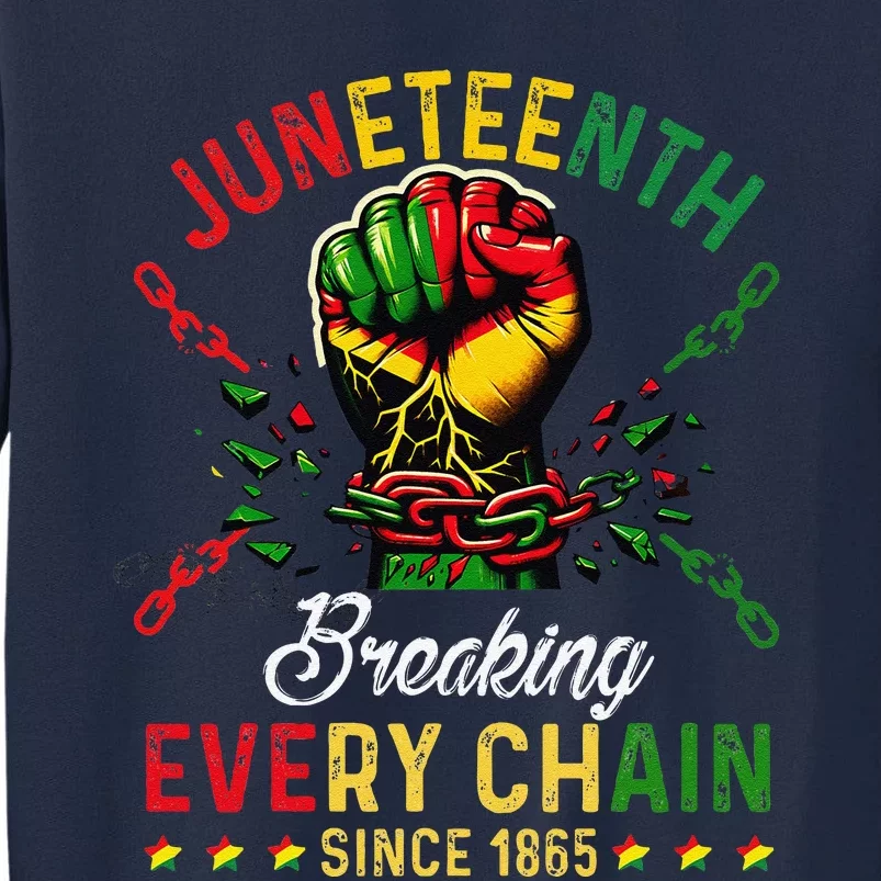 Juneteenth Breaking Every Chain Since 1865 Tall Sweatshirt