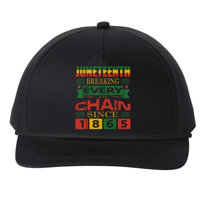 Juneteenth Breaking Every Chain Since 1865 African American Snapback Five-Panel Rope Hat