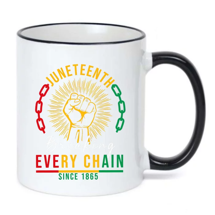 Juneteenth Breaking Every Chain Since 1865 Black Color Changing Mug