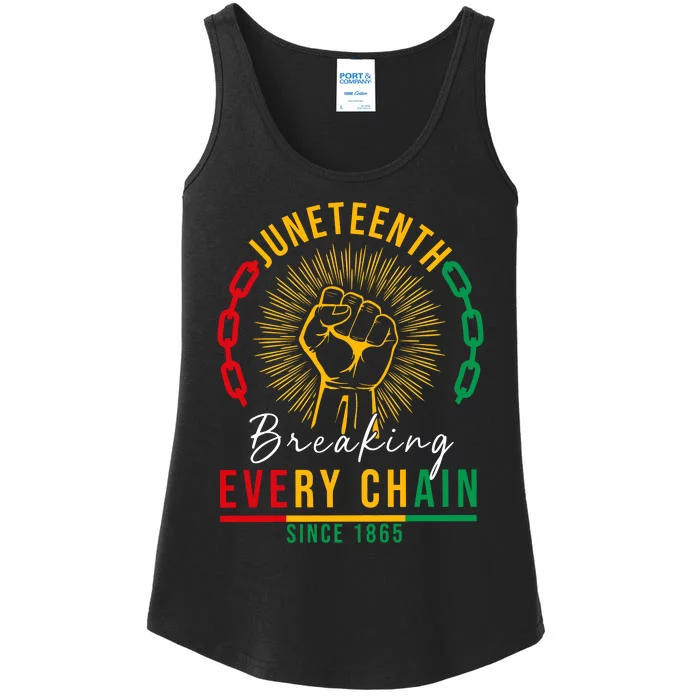 Juneteenth Breaking Every Chain Since 1865 Ladies Essential Tank