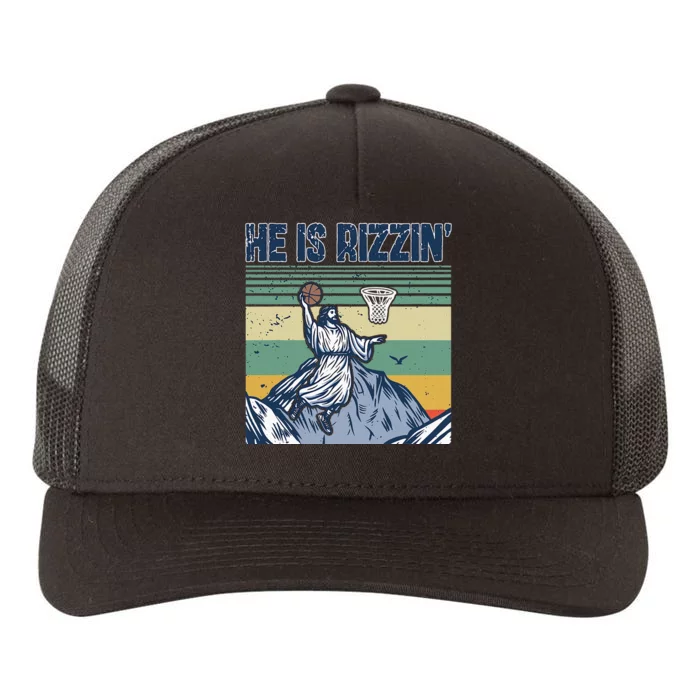 Jesus Basketball Easter Retro Faith Yupoong Adult 5-Panel Trucker Hat