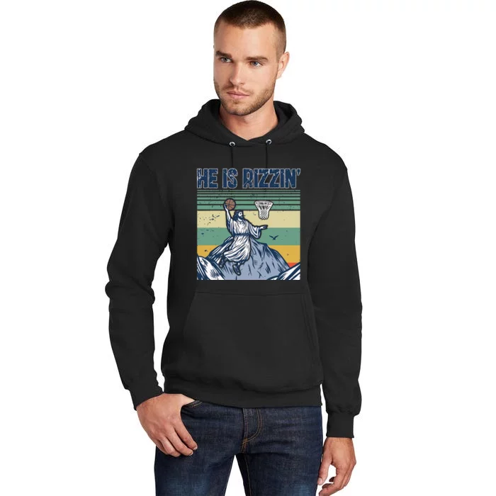 Jesus Basketball Easter Retro Faith Tall Hoodie