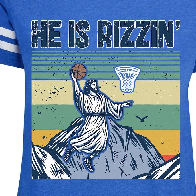 Jesus Basketball Easter Retro Faith Enza Ladies Jersey Football T-Shirt