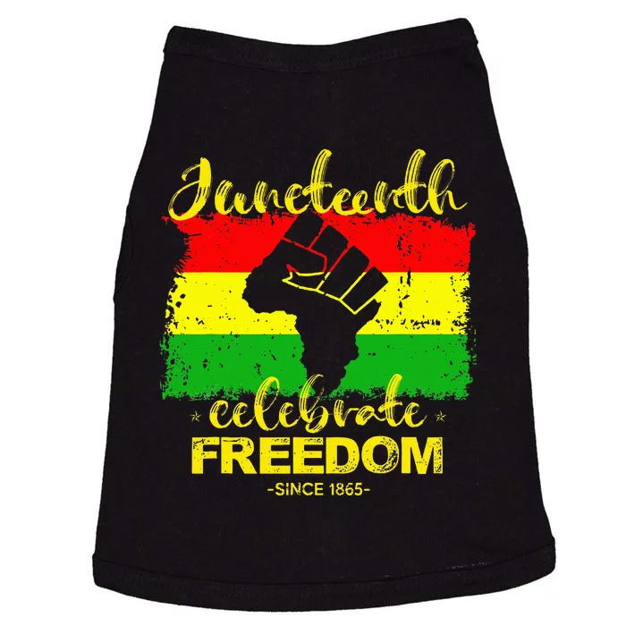 Juneteenth Breaking Every Chain Since 1865 Doggie Tank