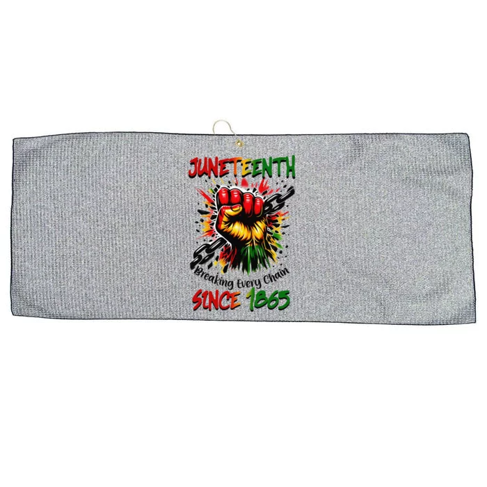 Juneteenth Breaking Every Chain Large Microfiber Waffle Golf Towel