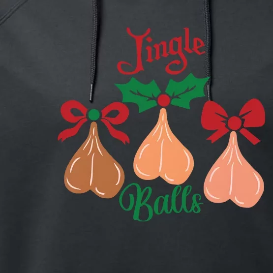 Jingle Balls Funny Christmas Adult Joke Dirty Talk Couple Performance Fleece Hoodie