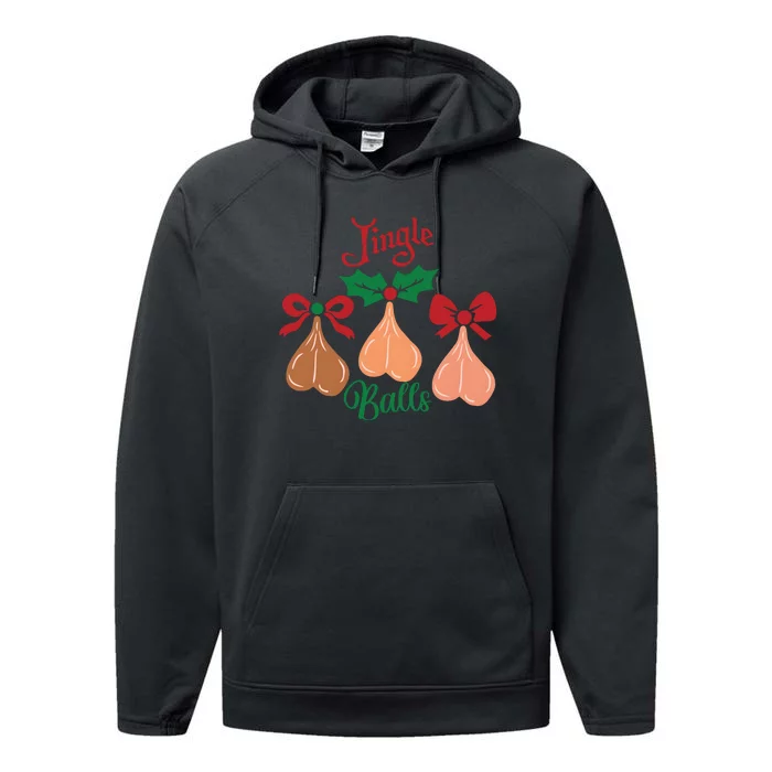 Jingle Balls Funny Christmas Adult Joke Dirty Talk Couple Performance Fleece Hoodie