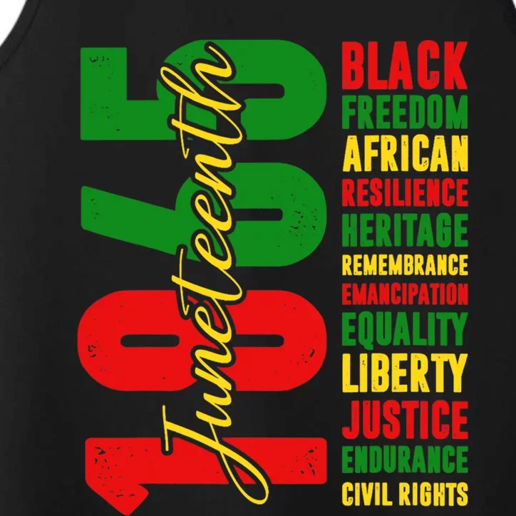 Junenth Black Freedom African Resilience Remembrance 1865 Gift Performance Tank